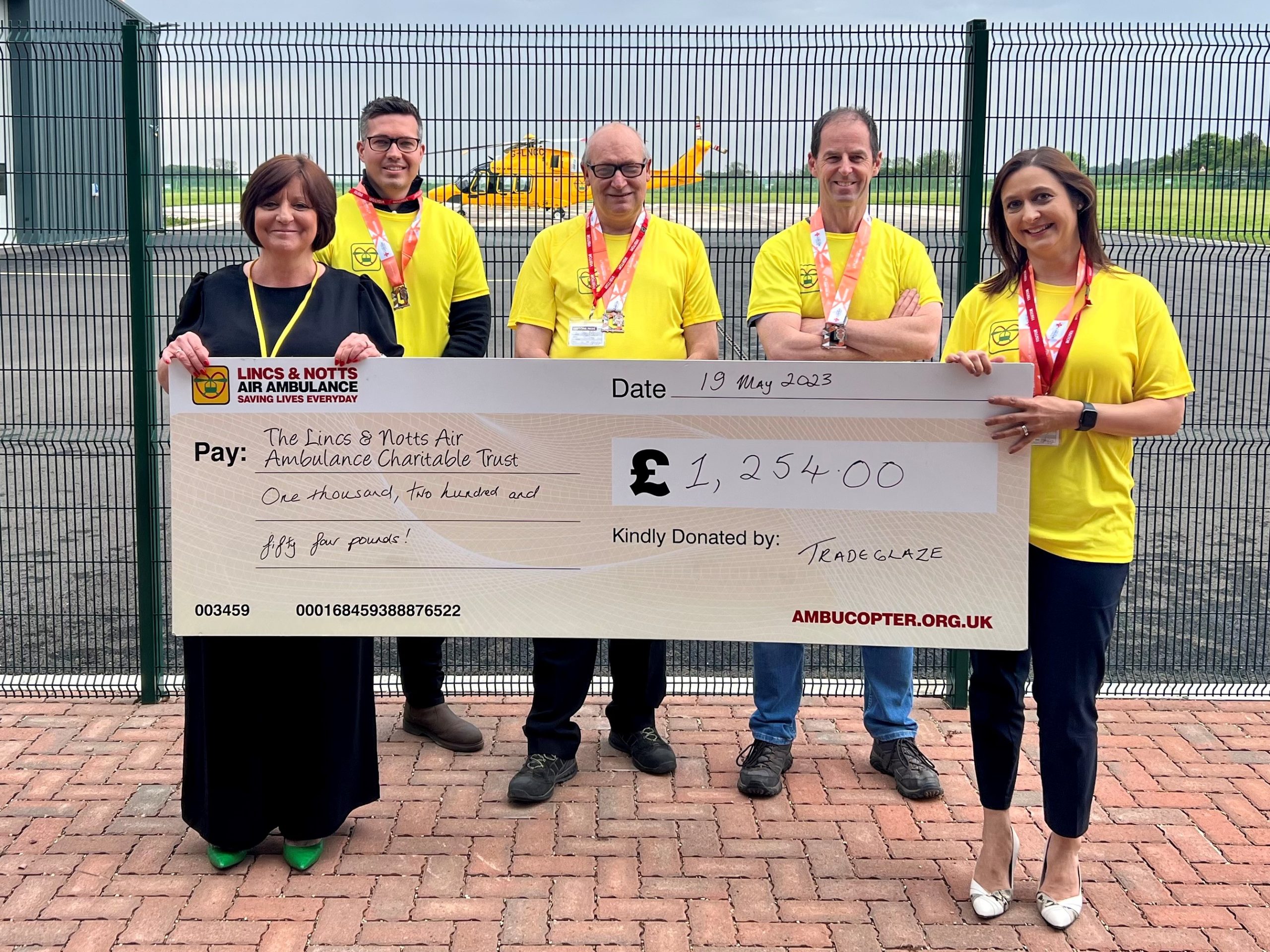 Tradeglaze Raise Over £1,200 for the Lincolnshire and Nottinghamshire Air Ambulance