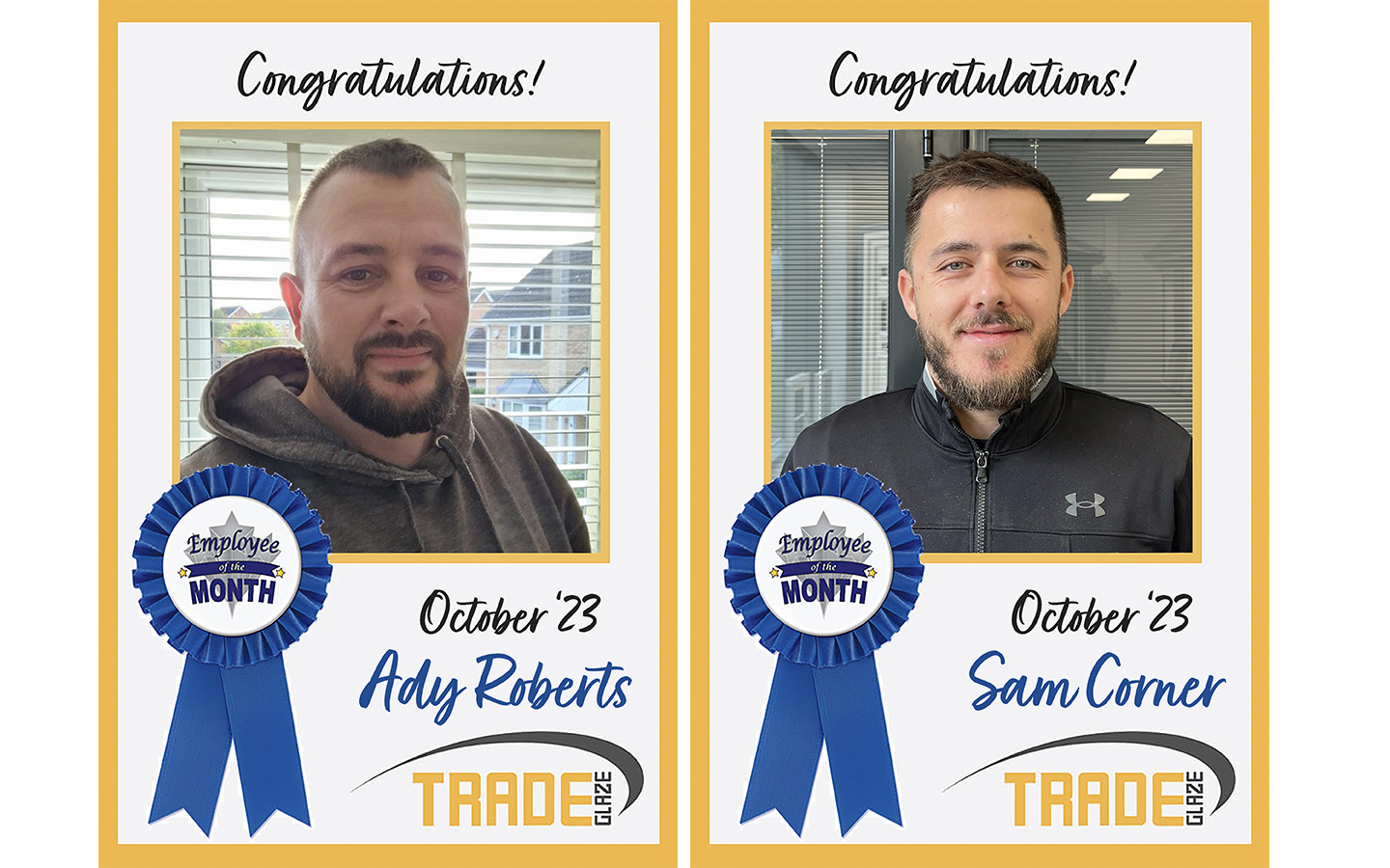 Meet our October Employees of the Month: Ady Roberts and Sam Corner