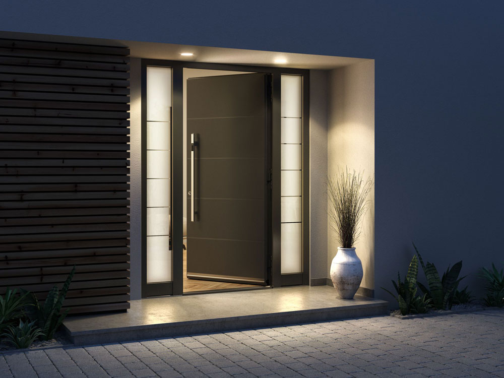 Modern aluminium front doors