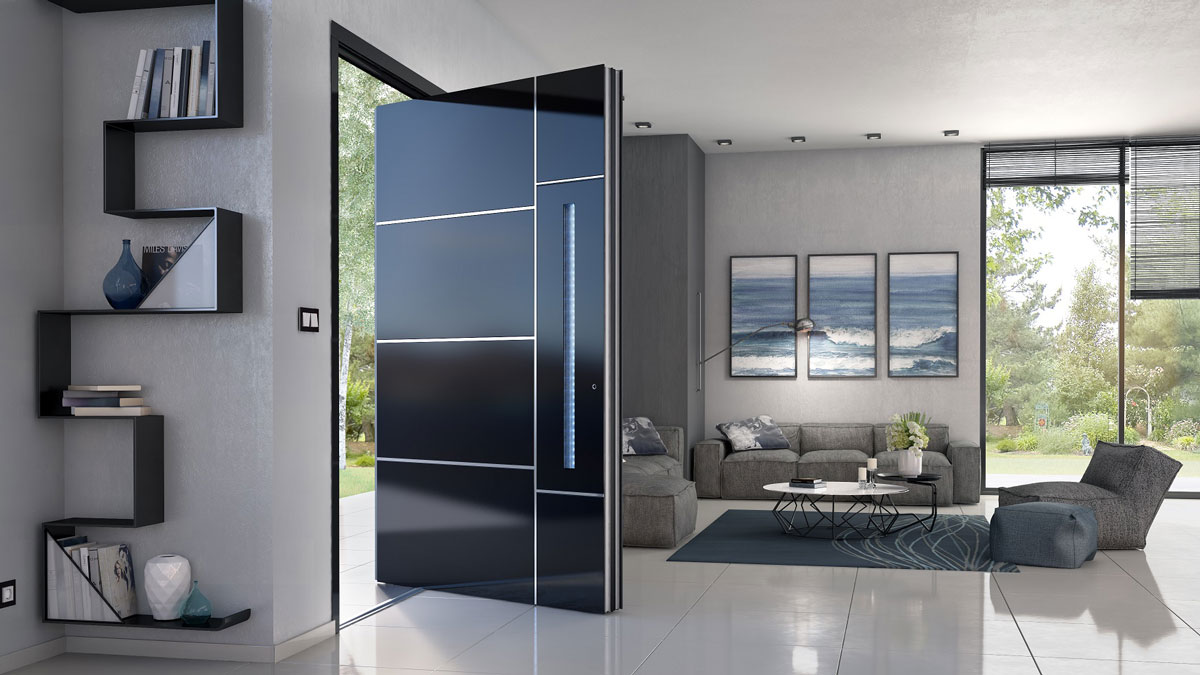 Large aluminium entrance doors