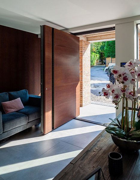 Extra wide entrance doors