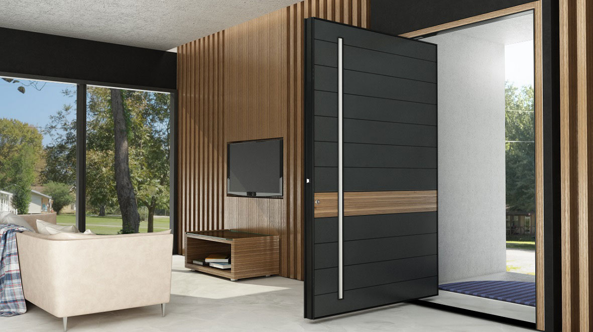 Pivot entrance doors