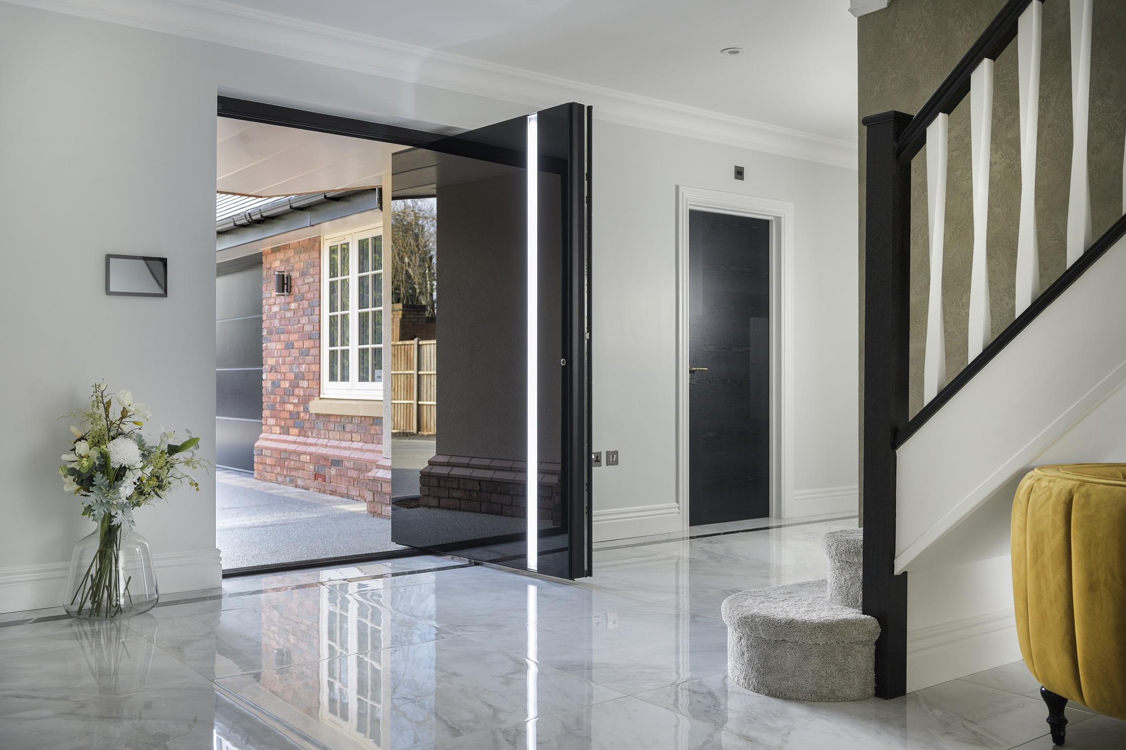 Modern aluminium pivot doors