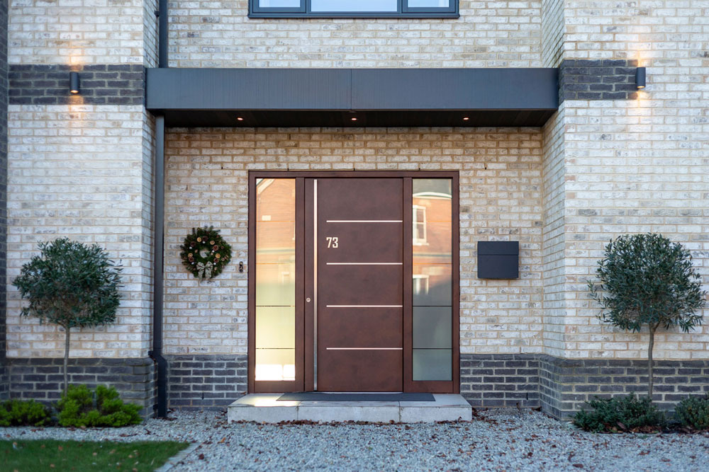Designer aluminium front doors