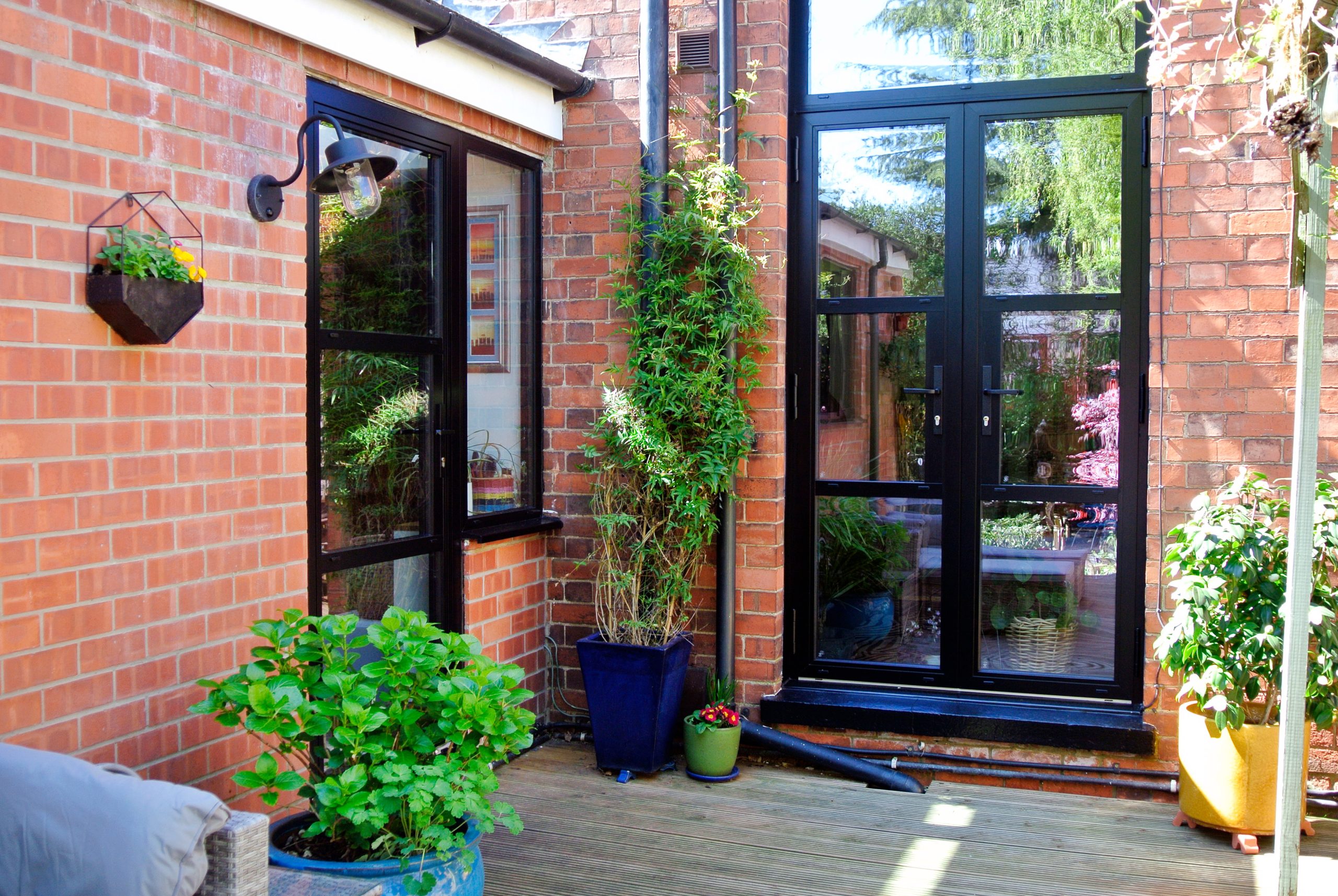 Black heritage aluminium french doors