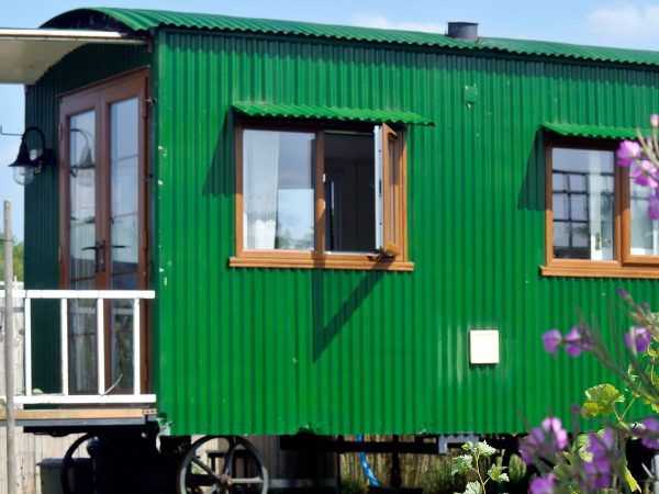 timber style windows monkey tail handle shepherds hut