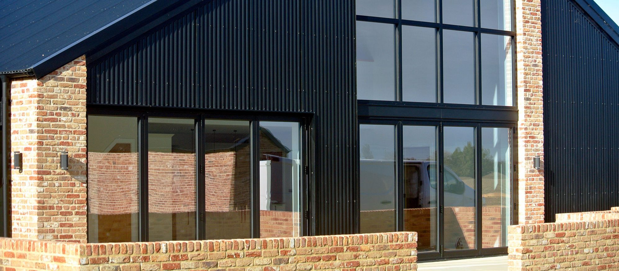 black bifold doors commercial